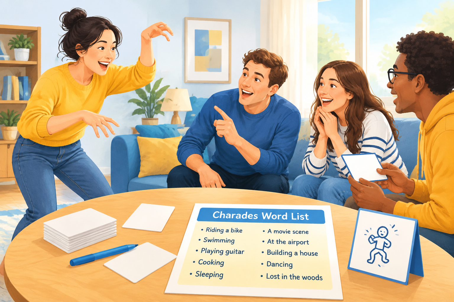 people playing a word guessing game